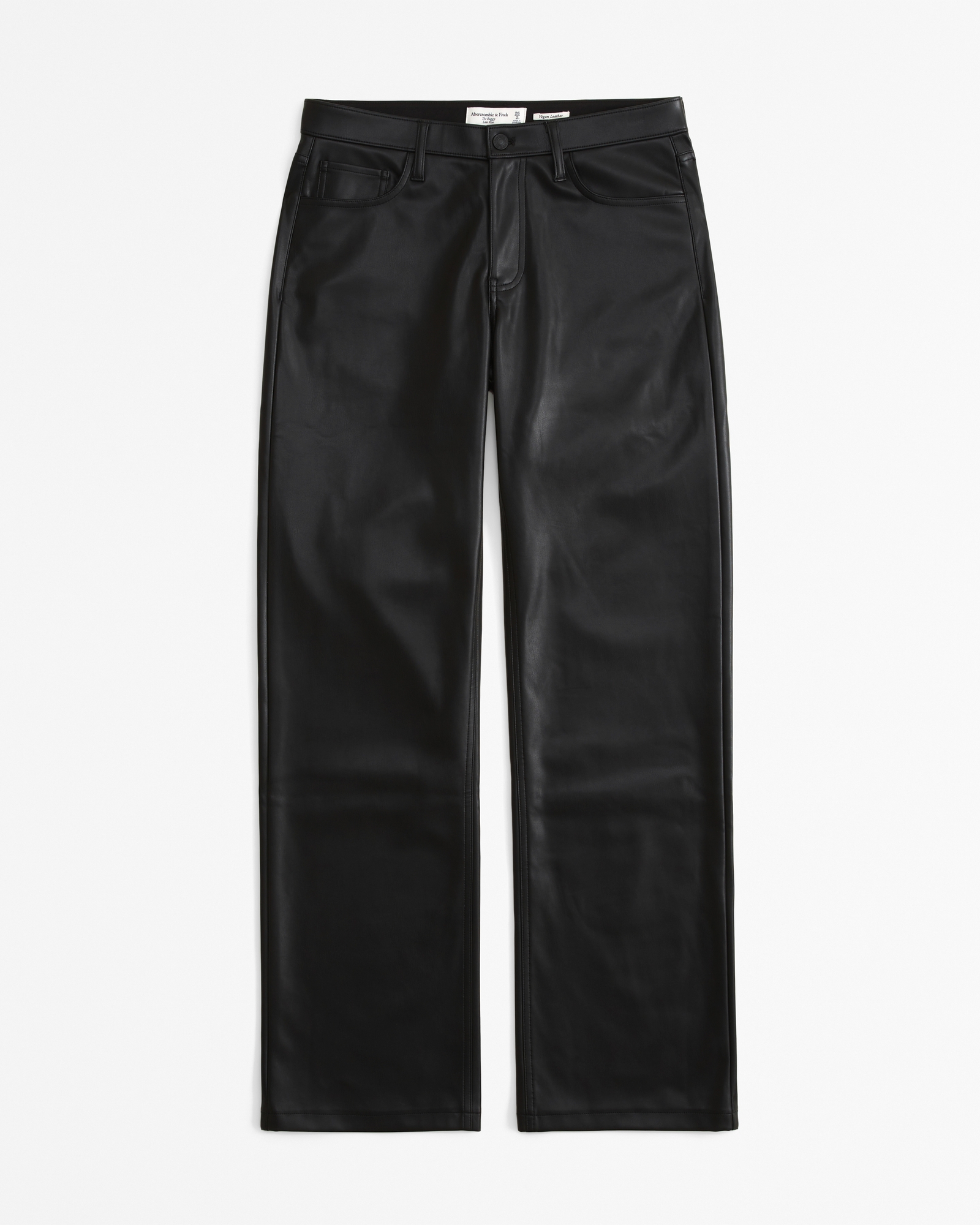 Vegan Leather Low Rise Baggy Pant