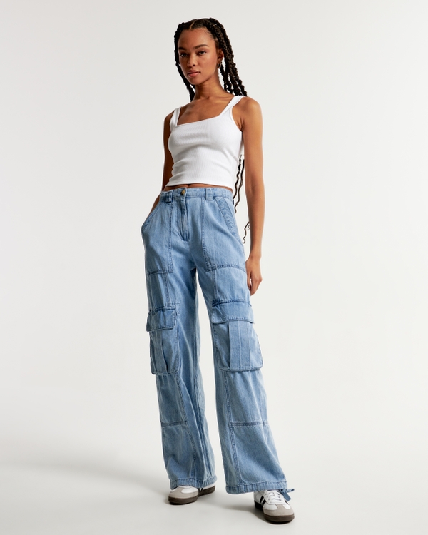 fvwitlyh Pants for Womens Jean Rompers And Jumpsuits Pants Denim Elastic  Waist Trousers Button Jeans Hole High Pants 20w Womens Pants Cargo Pants