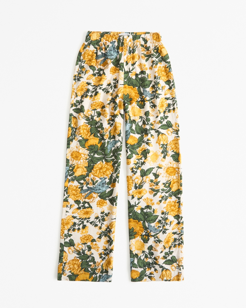 Linen-Blend Pull-On Pant