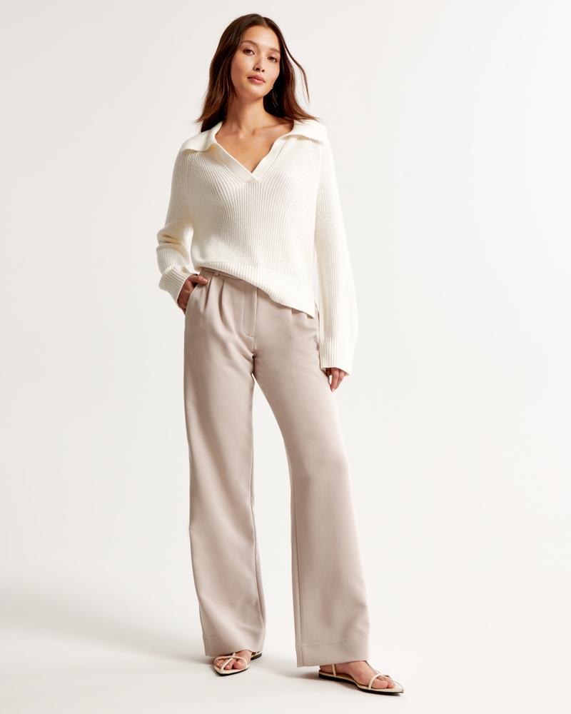 Women's Mid Rise Tailored Straight Pant, Women's Bottoms