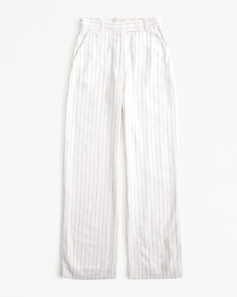 Women's Linen-Blend Tailored Straight Pant | Women's Bottoms