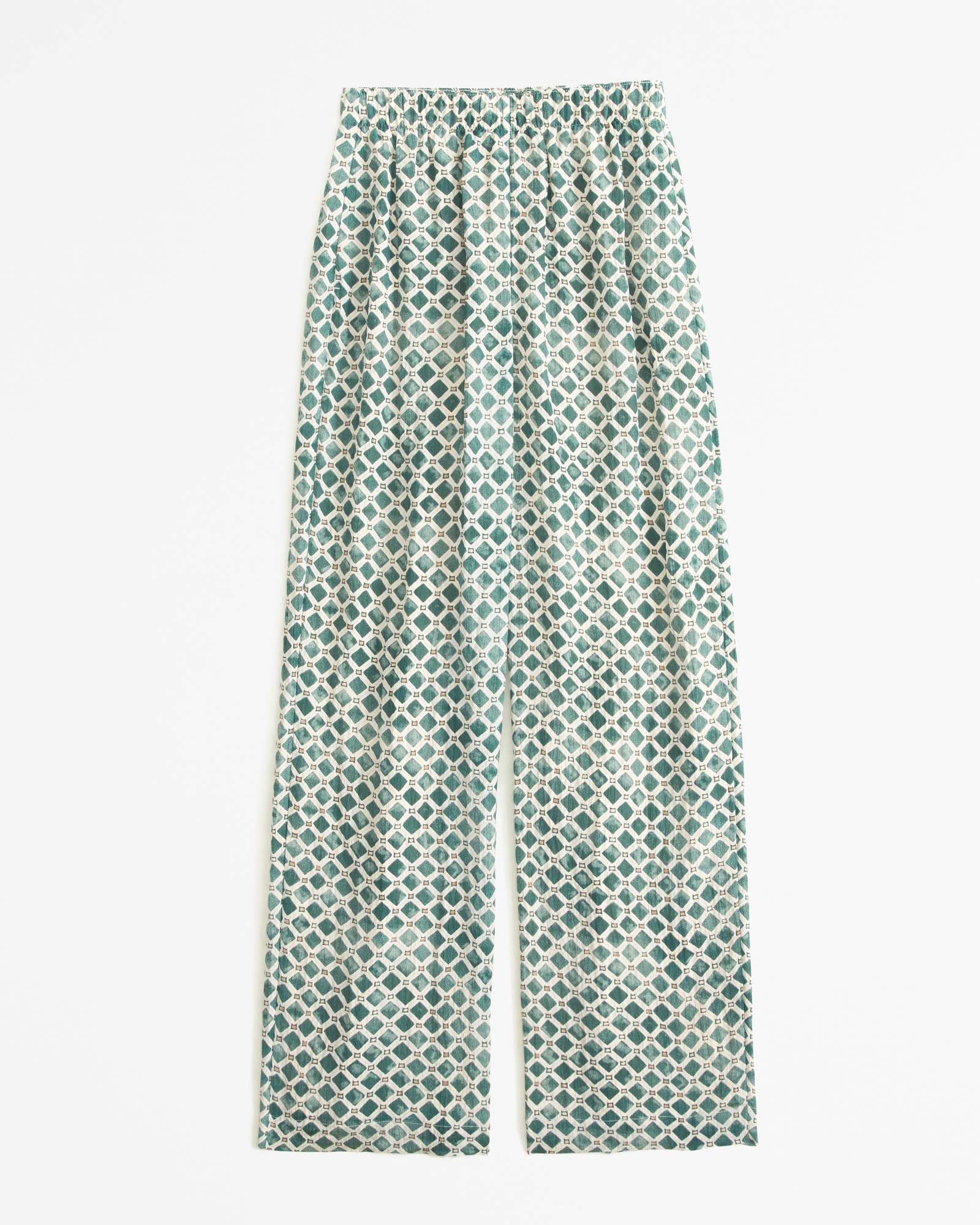 Crinkle Textured Pull-On Wide Leg Pant