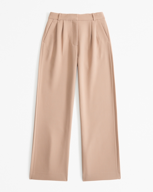 Curve Love A&F Sloane Tailored Pant, Light Brown
