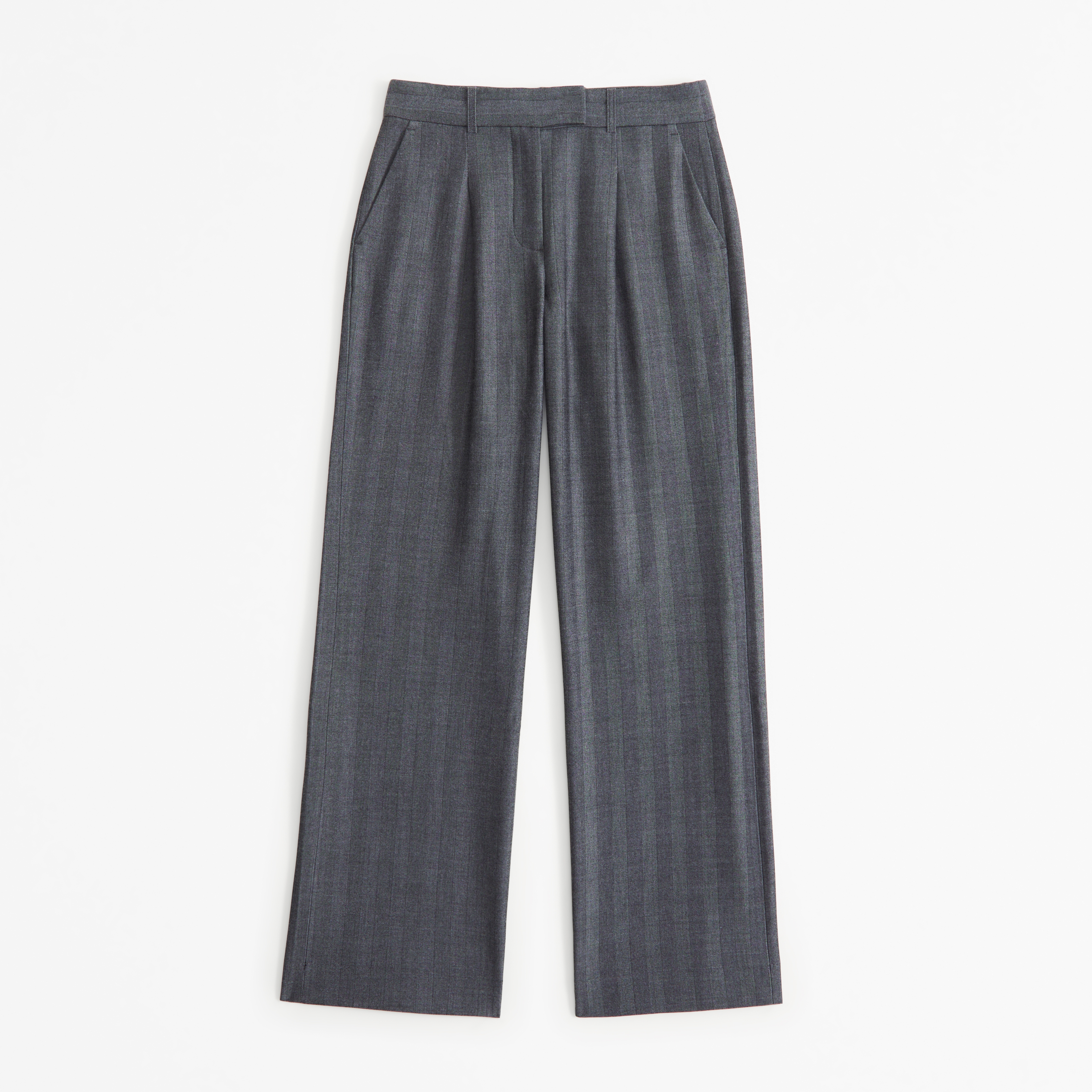 Женские брюки Abercrombie & Fitch Low Rise Tailored Wide Leg Pant, цвет: Серый — фото 1