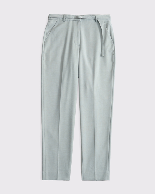 Curve Love High Rise Belted Ankle Straight Pant