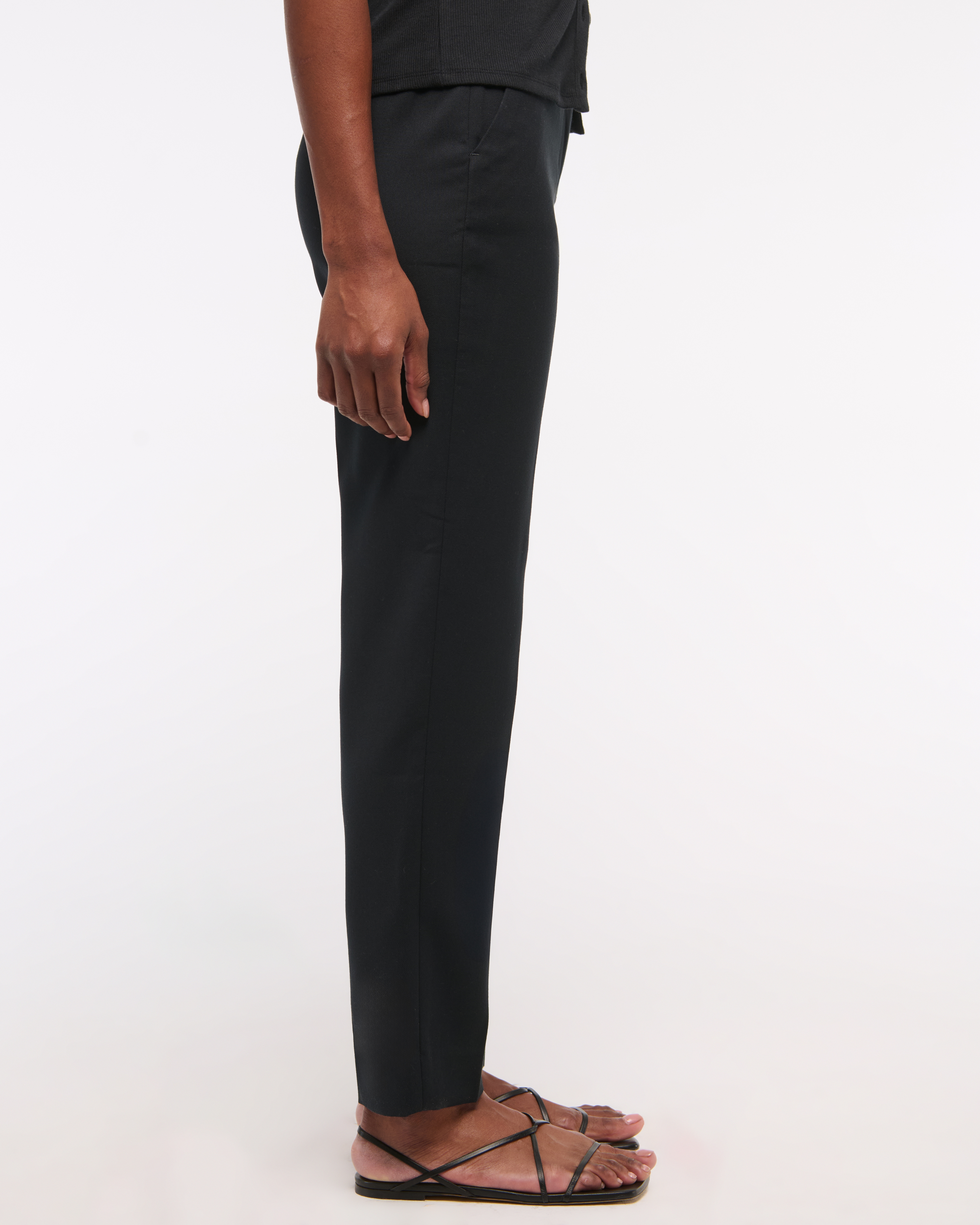 Women's High Rise Belted Ankle Straight Pant | Women's