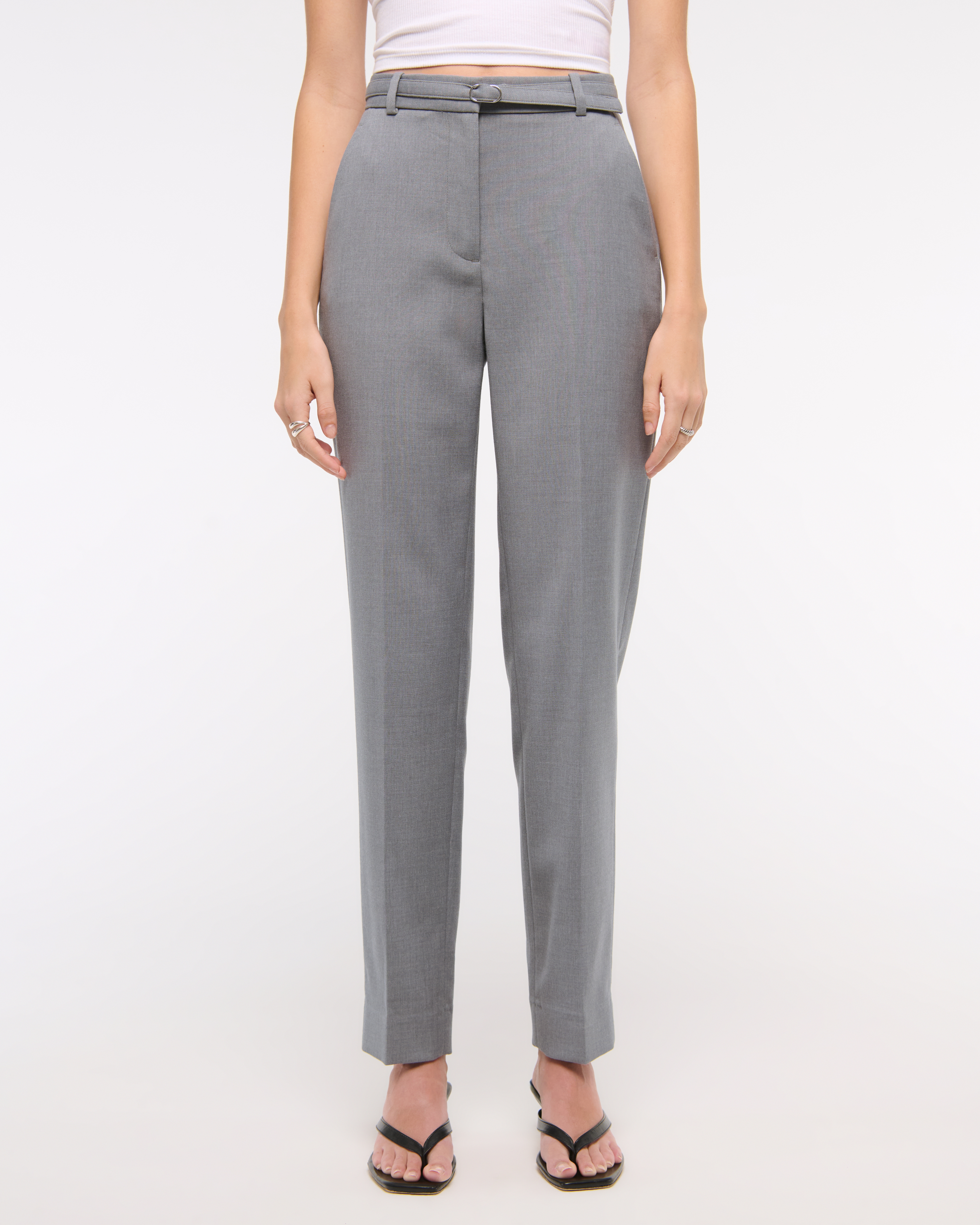 Женские брюки Abercrombie & Fitch High Rise Belted Ankle Straight Pant — фото 3