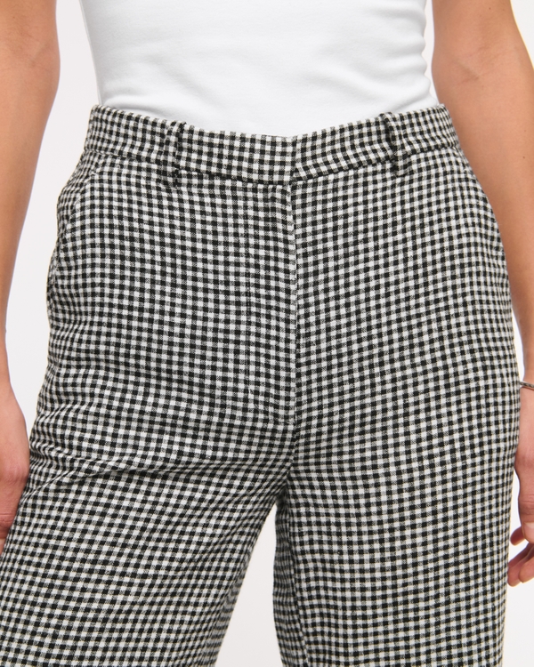 Tailored Linen-Blend Wide Leg Pant