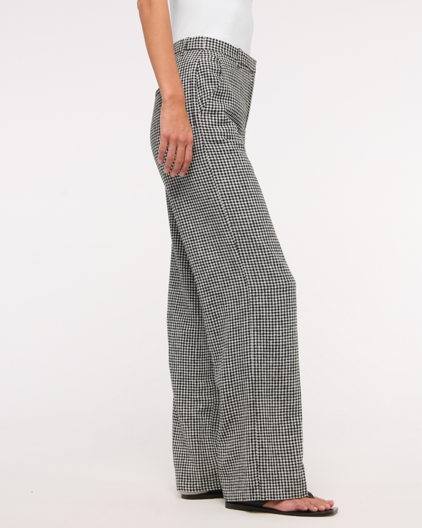 Tailored Linen-Blend Wide Leg Pant