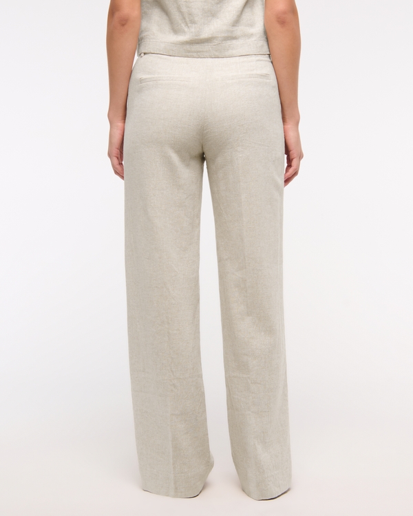 Tailored Linen-Blend Wide Leg Pant