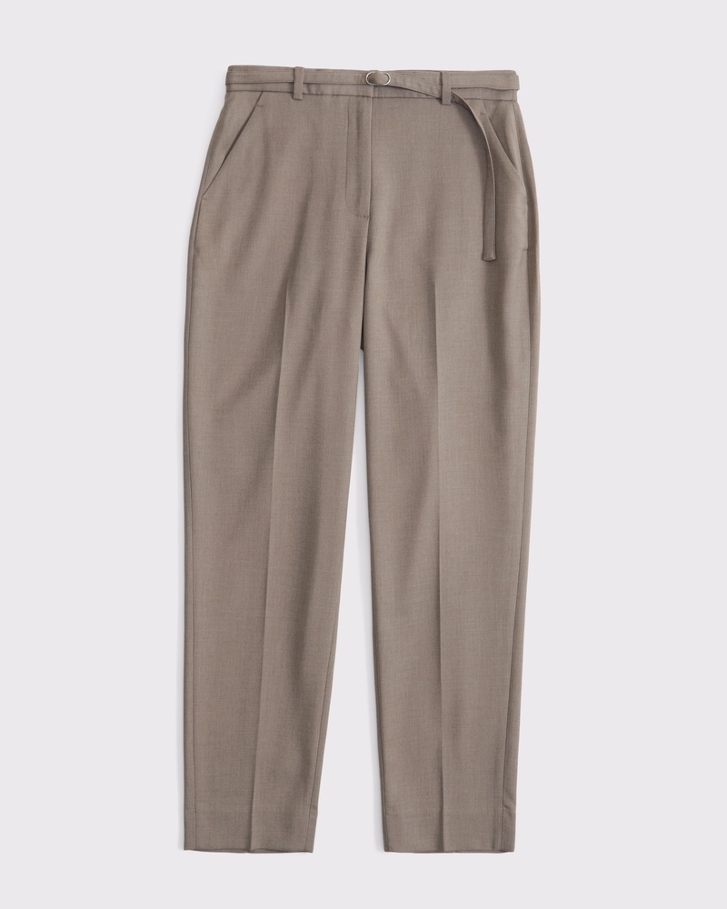 Women's Curve Love High Rise Belted Ankle Straight Pant