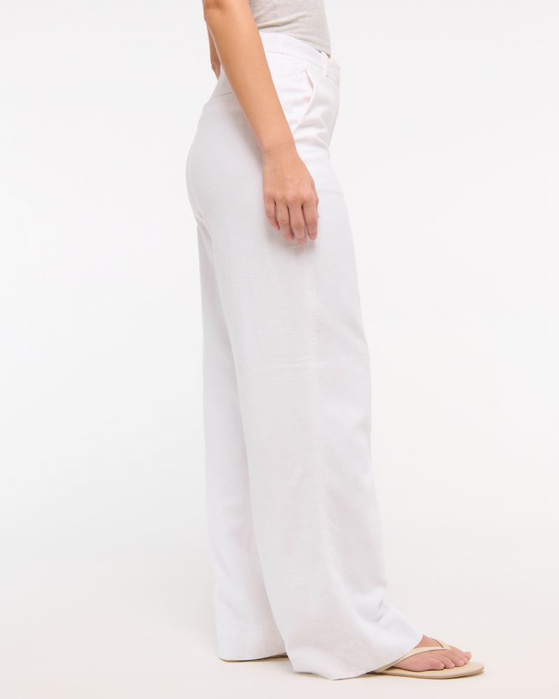 Curve Love Tailored Linen-Blend Wide Leg Pant