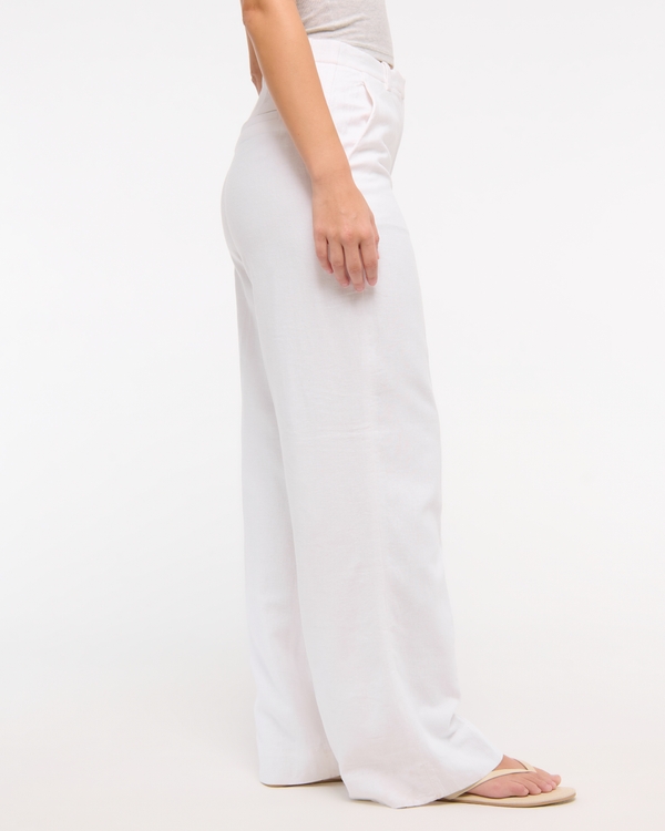 Curve Love Tailored Linen-Blend Wide Leg Pant