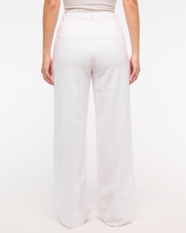 Curve Love Tailored Linen-Blend Wide Leg Pant