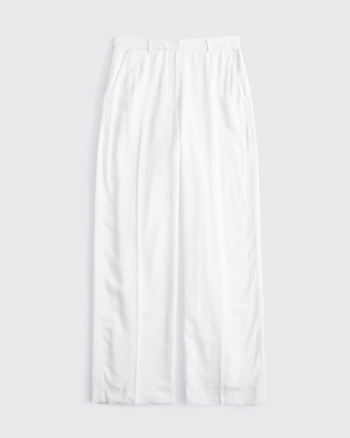 Curve Love Tailored Linen-Blend Wide Leg Pant