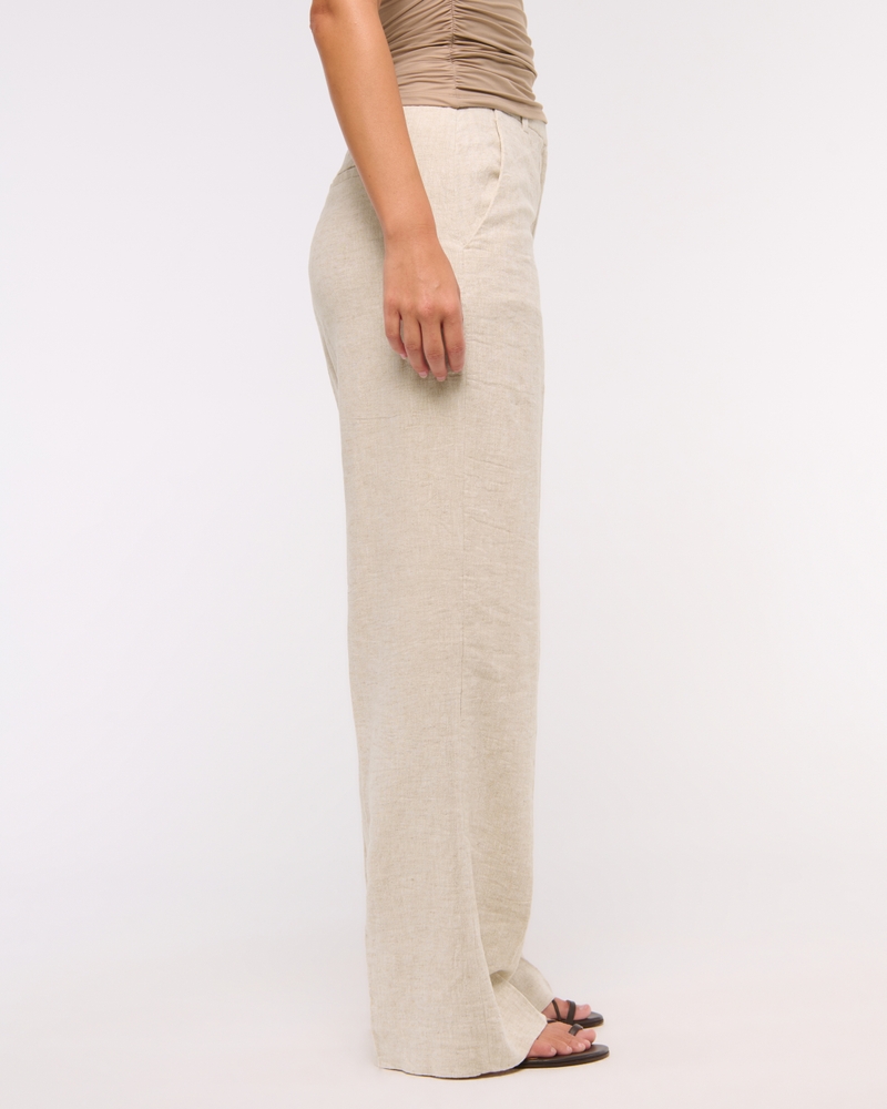 Curve Love Tailored Linen-Blend Wide Leg Pant