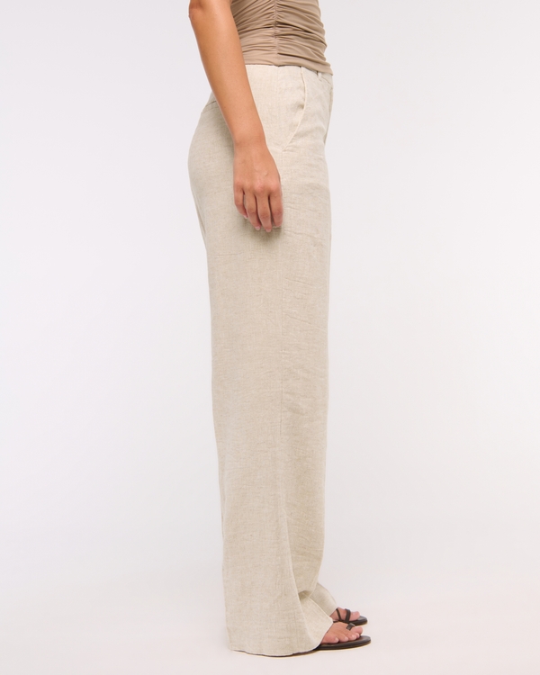 Curve Love Tailored Linen-Blend Wide Leg Pant