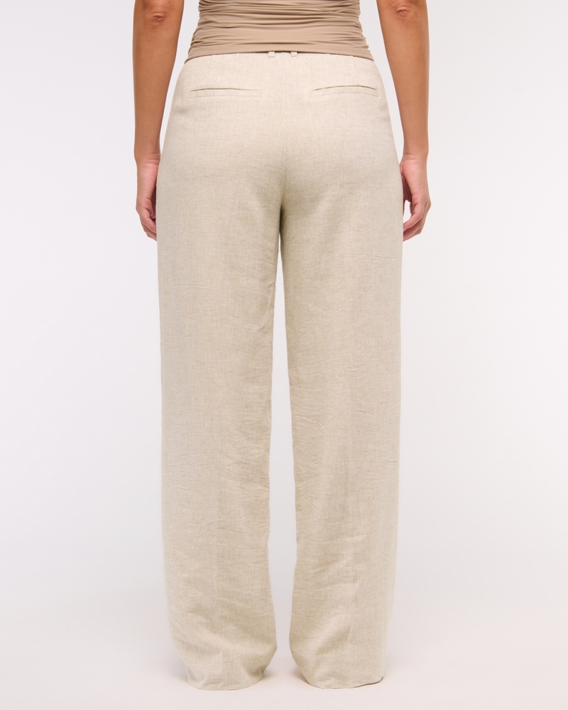 Curve Love Tailored Linen-Blend Wide Leg Pant