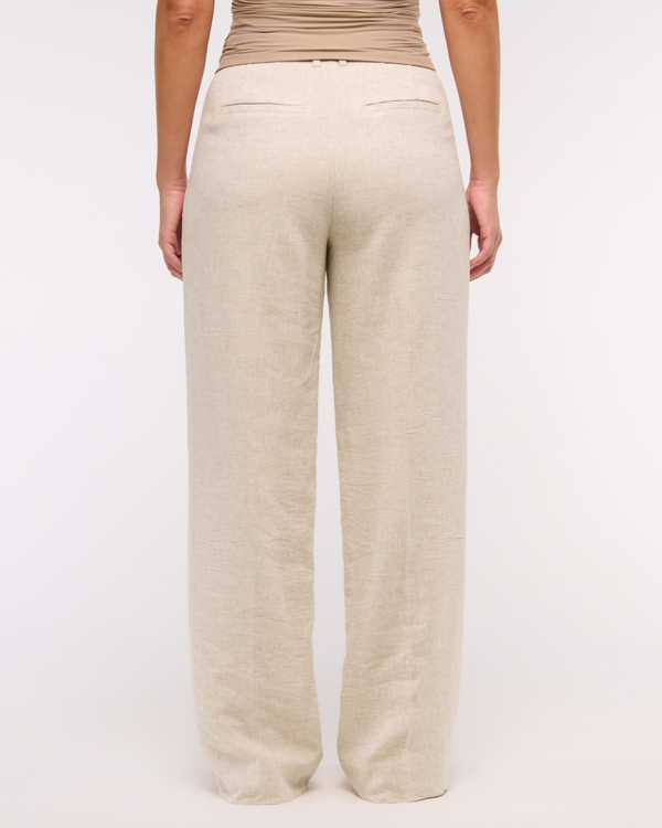 Women's Curve Love Tailored Linen-Blend Wide Leg Pant | Women's
