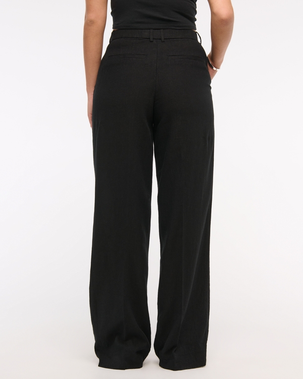 Curve Love Tailored Linen-Blend Wide Leg Pant