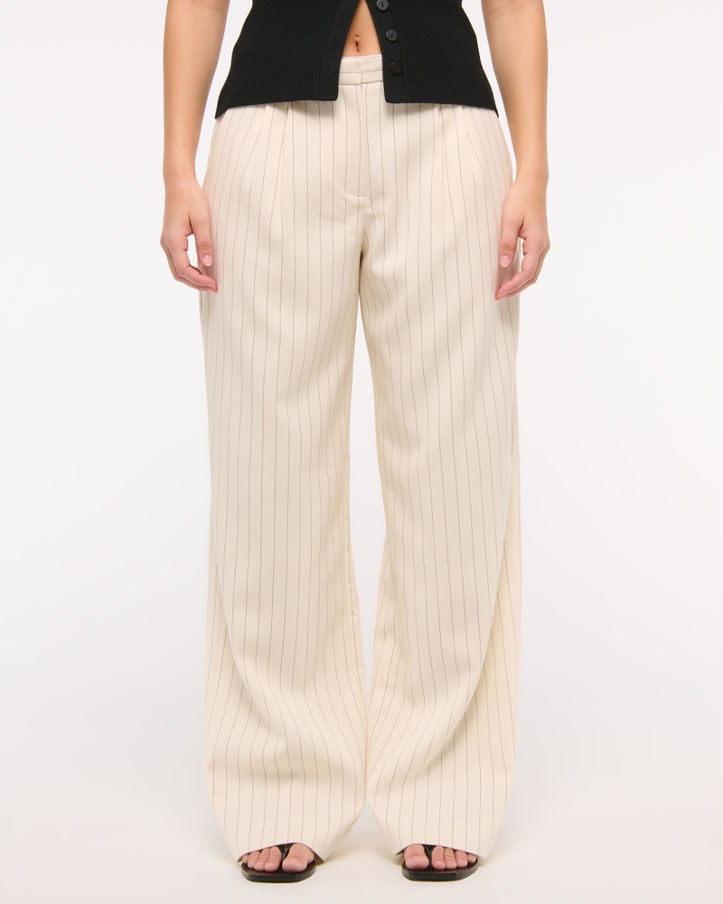 Curve Love A&F Sloane Low Rise Tailored Wide Leg Pant