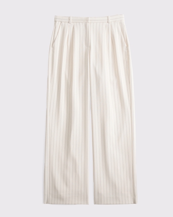 Curve Love A&F Sloane Low Rise Tailored Wide Leg Pant
