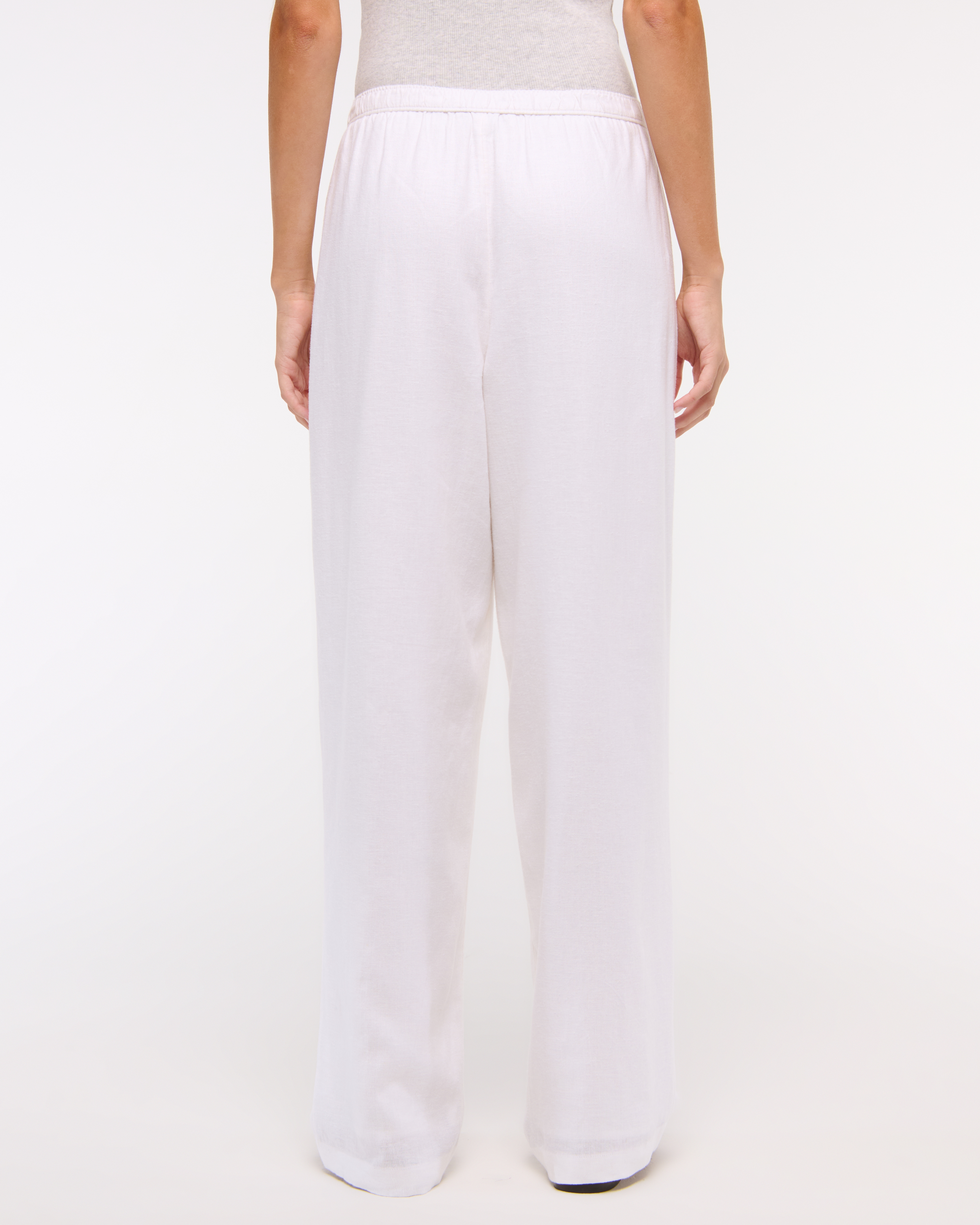 Women's Straight Linen-Blend Pull-On Pant | Women's