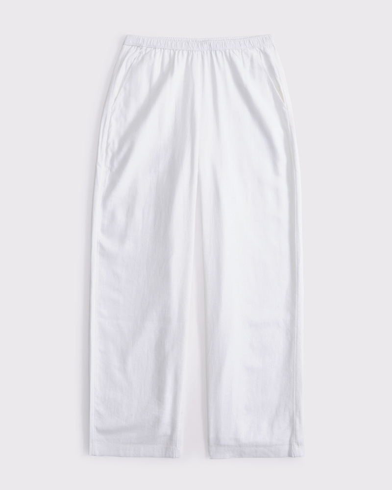 Women's Straight Linen-Blend Pull-On Pant | Women's