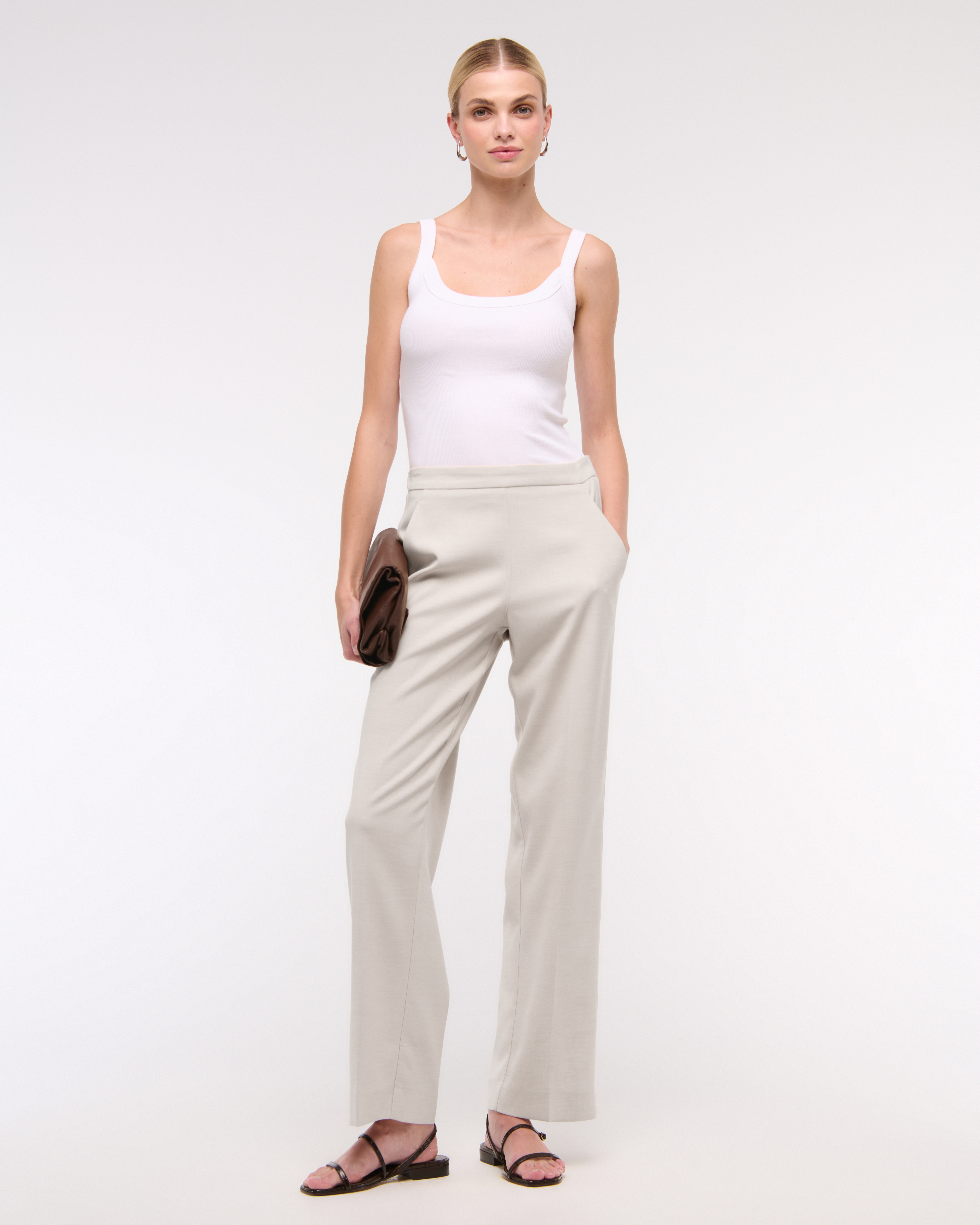 Abercrombie & Fitch Side Stripe Pull-on Pant In Neutral