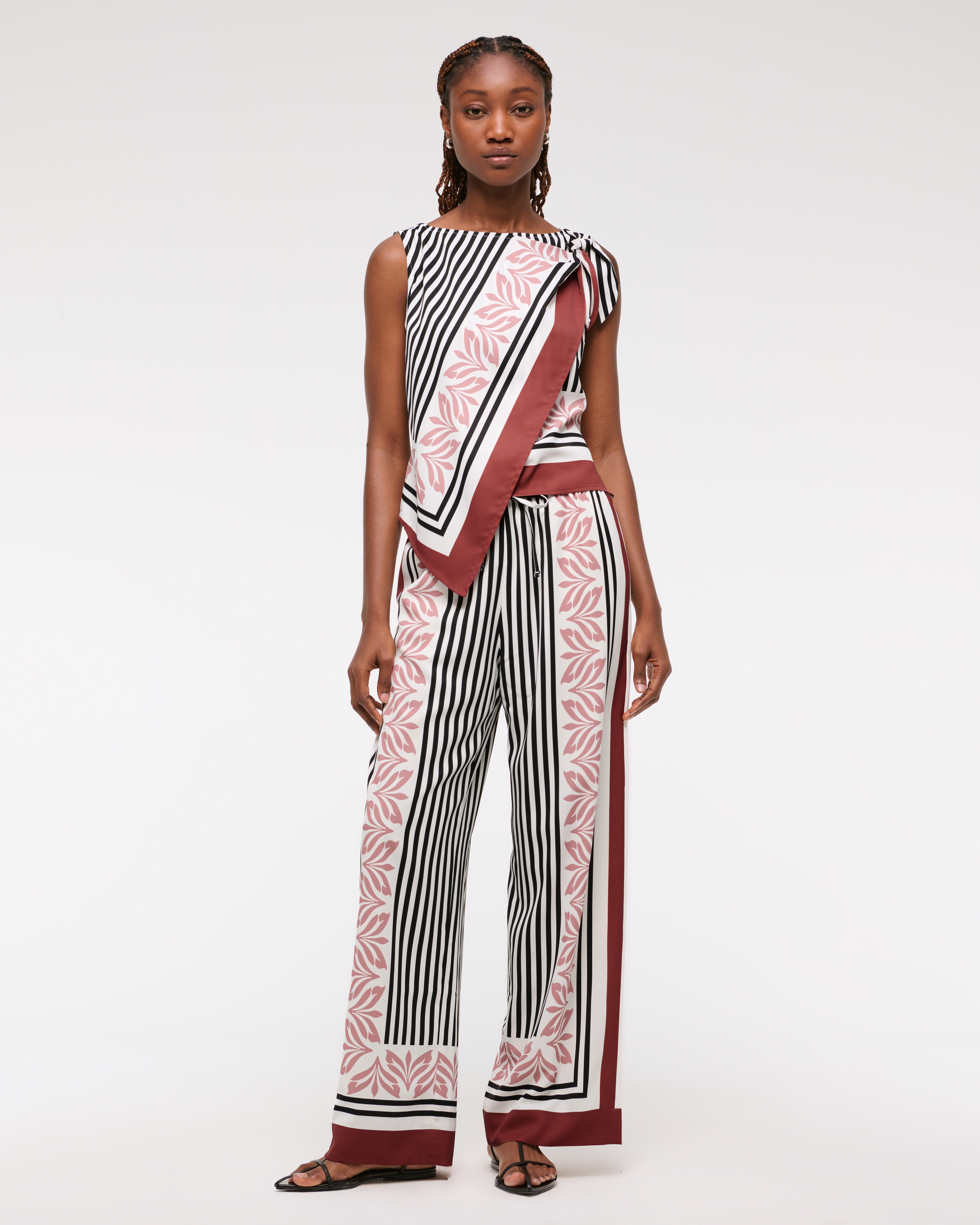 Abercrombie & Fitch Drapey Wide Leg Pull-on Pant In Multi