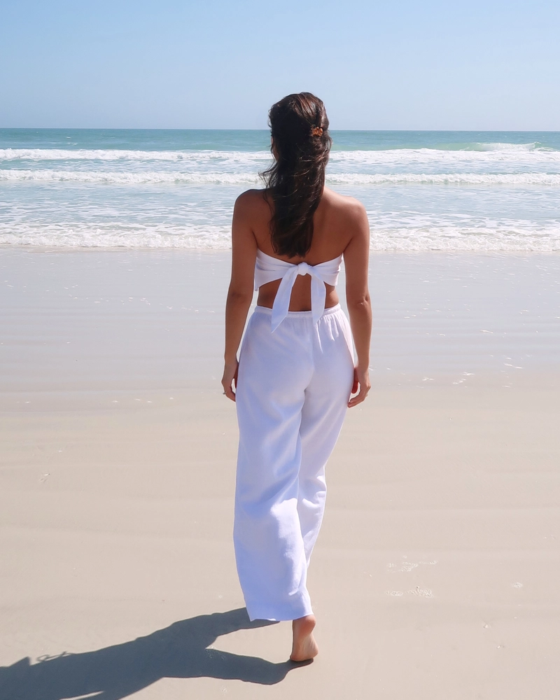 Linen-Blend Pull-On Pant