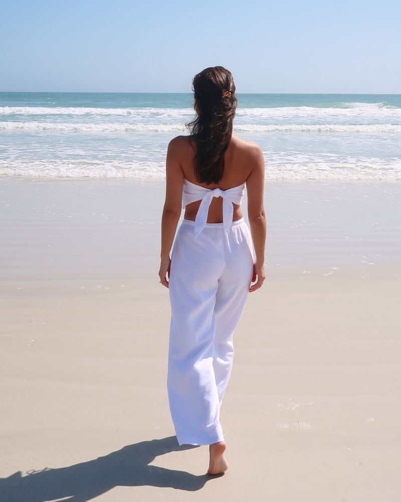 Linen-Blend Pull-On Pant