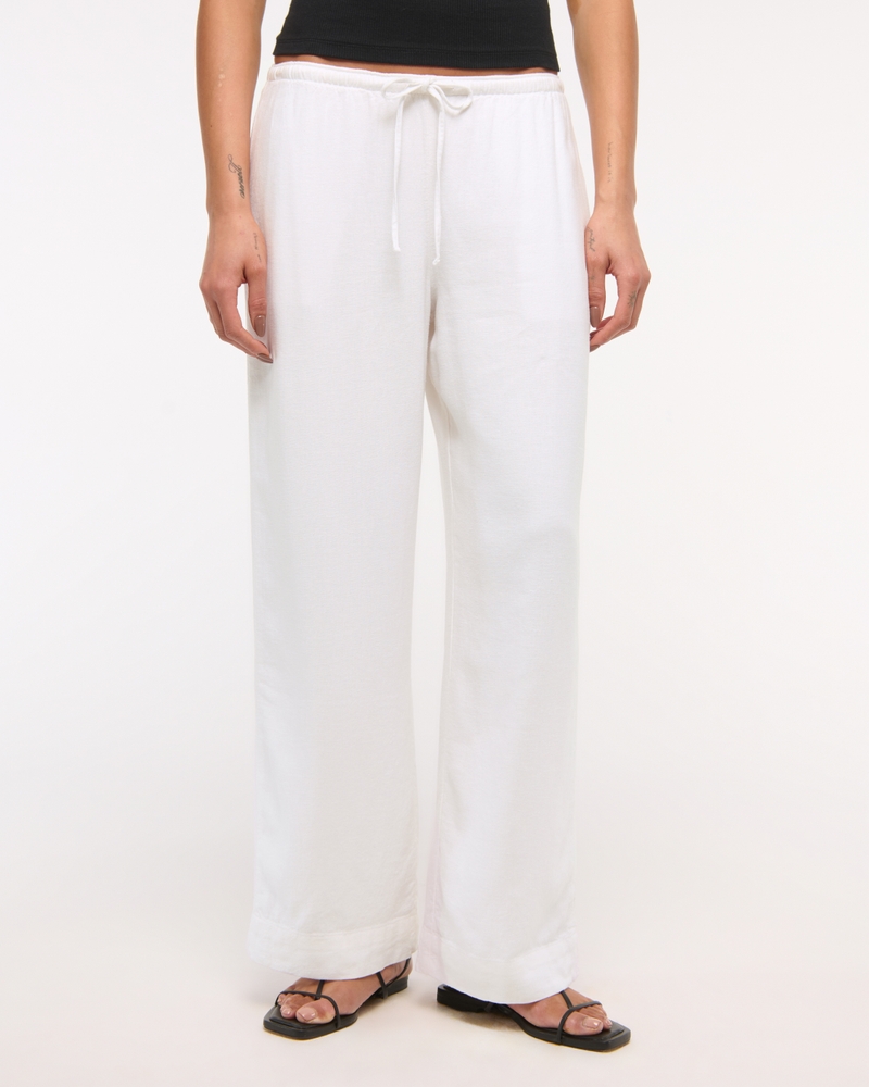 Linen-Blend Pull-On Pant