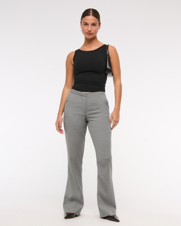 Curve Love Low Rise Tailored Boot Pant, Gray view 1