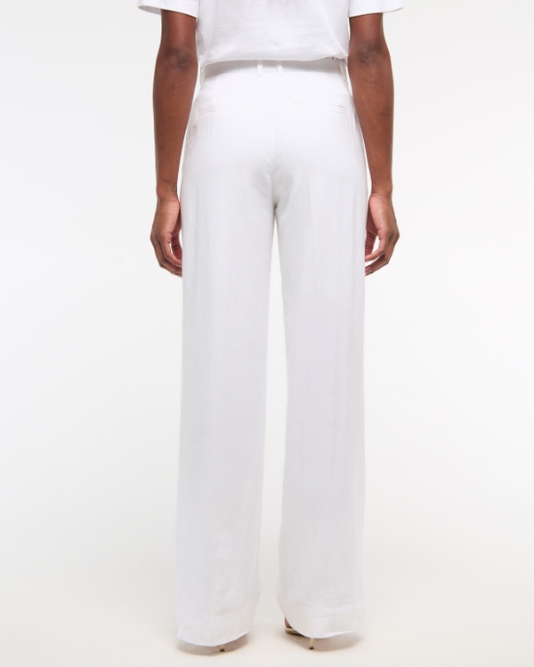 Tailored Linen-Blend Wide Leg Pant