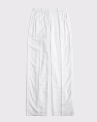 Tailored Linen-Blend Wide Leg Pant
