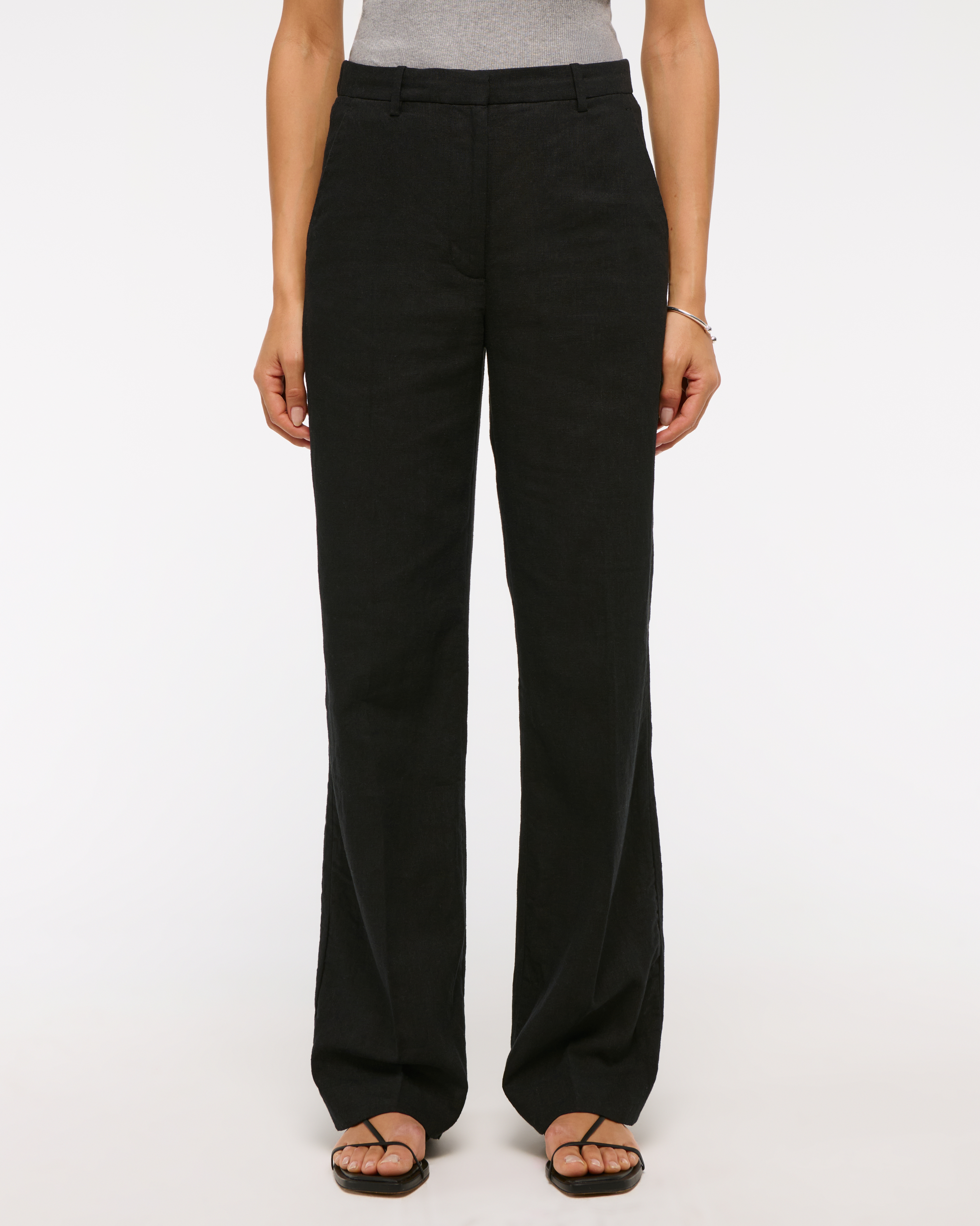 Women's Tailored Linen-Blend Wide Leg Pant | Women's Bottoms