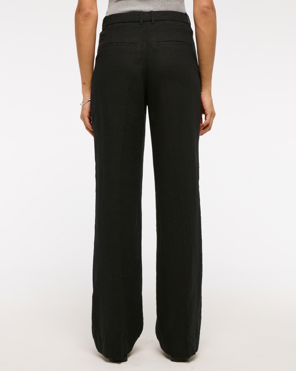 A&F Sloane High Rise Tailored Linen-Blend Wide Leg Pant