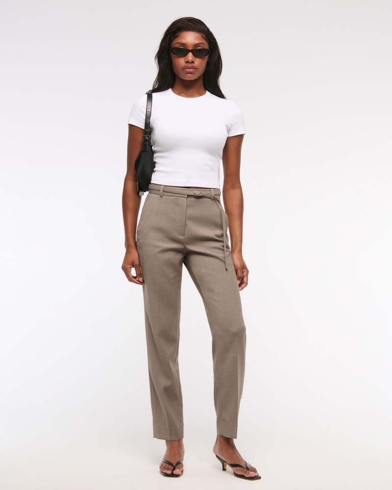Mid Rise Tailored Capri Pant