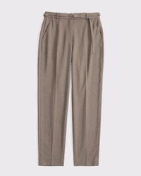 High Rise Belted Ankle Straight Pant