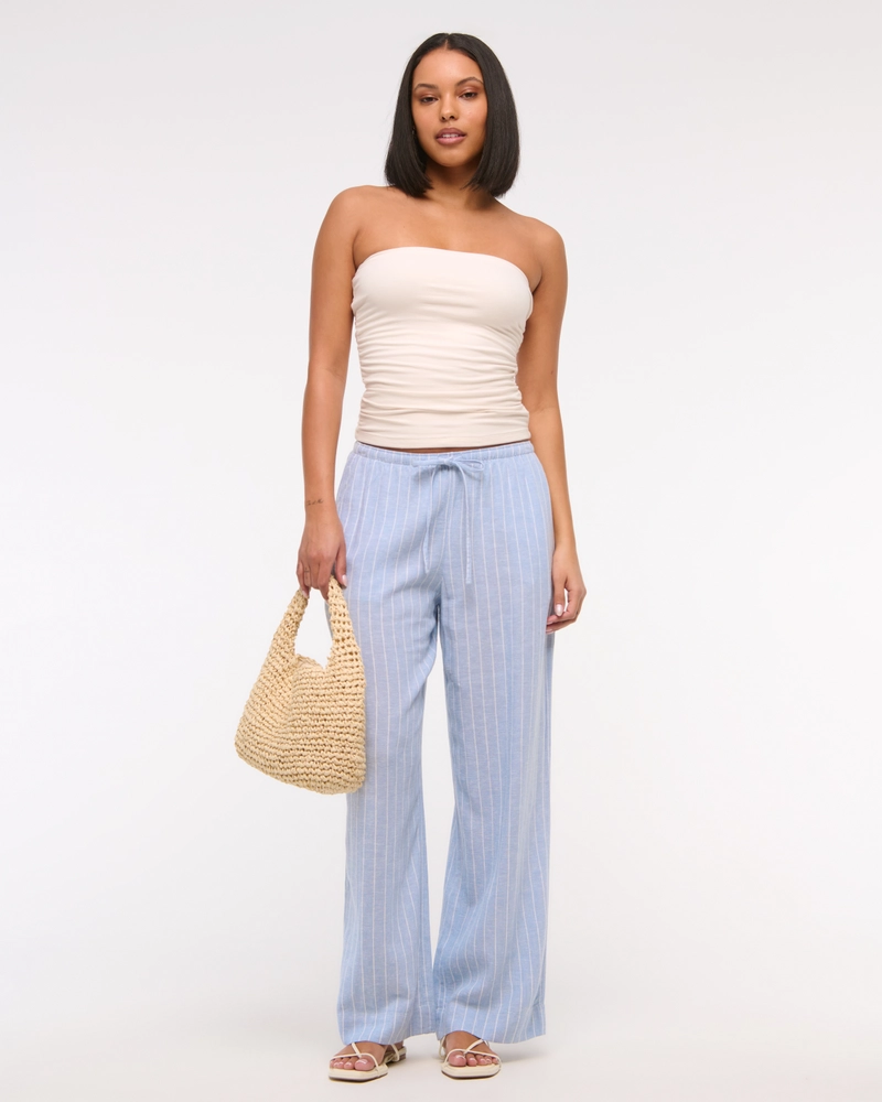 Linen-Blend Pull-On Pant