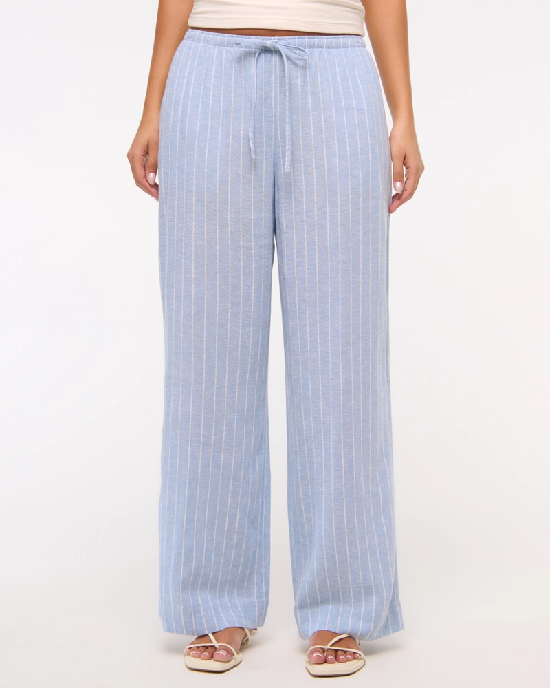Linen-Blend Pull-On Pant
