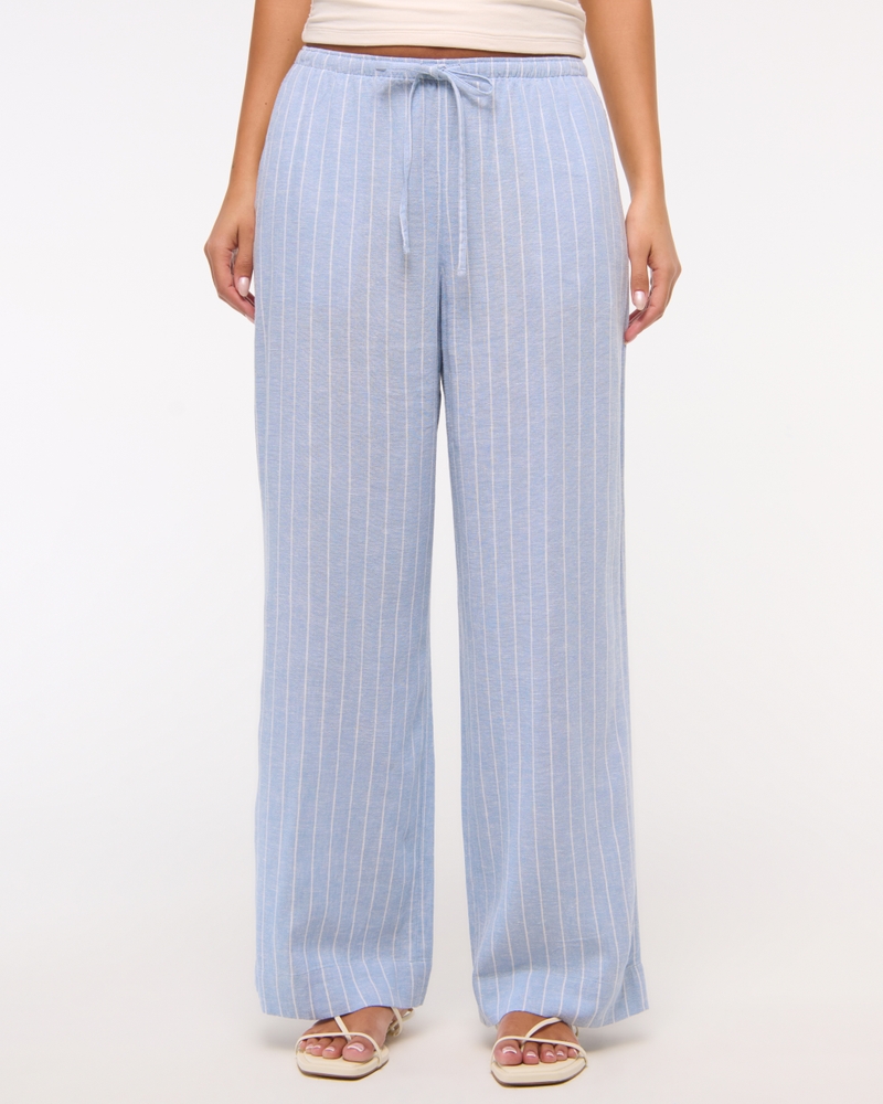 Linen-Blend Pull-On Pant