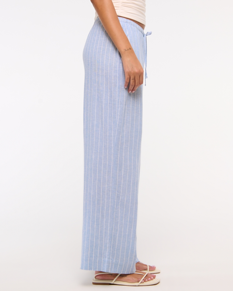 Linen-Blend Pull-On Pant