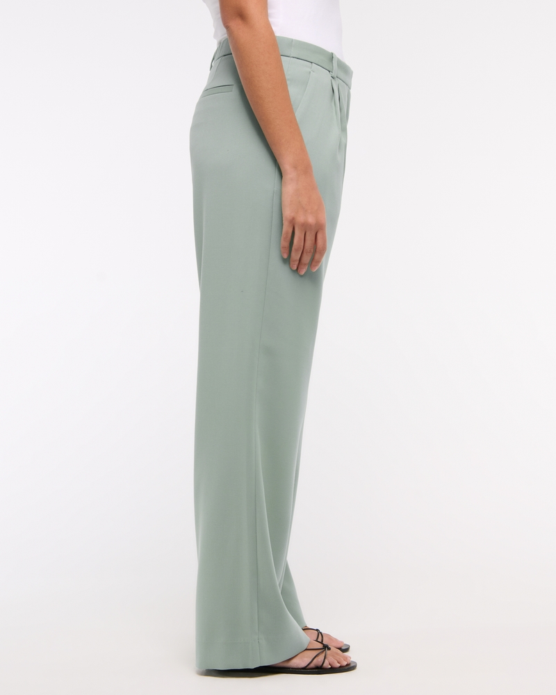 Curve Love A&F Sloane Low Rise Tailored Wide Leg Pant