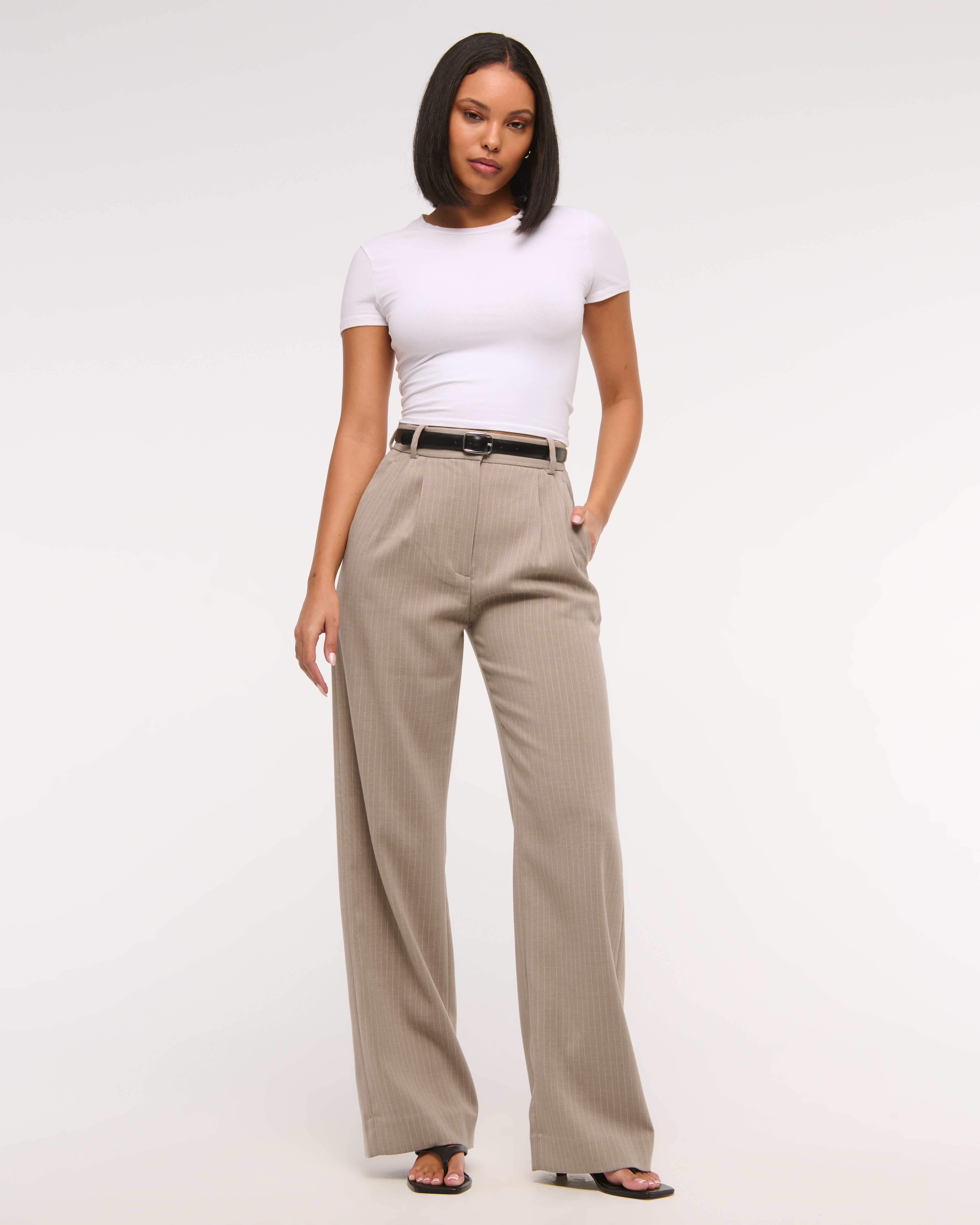 Abercrombie & Fitch A&f Sloane Tailored Wide Leg Pant