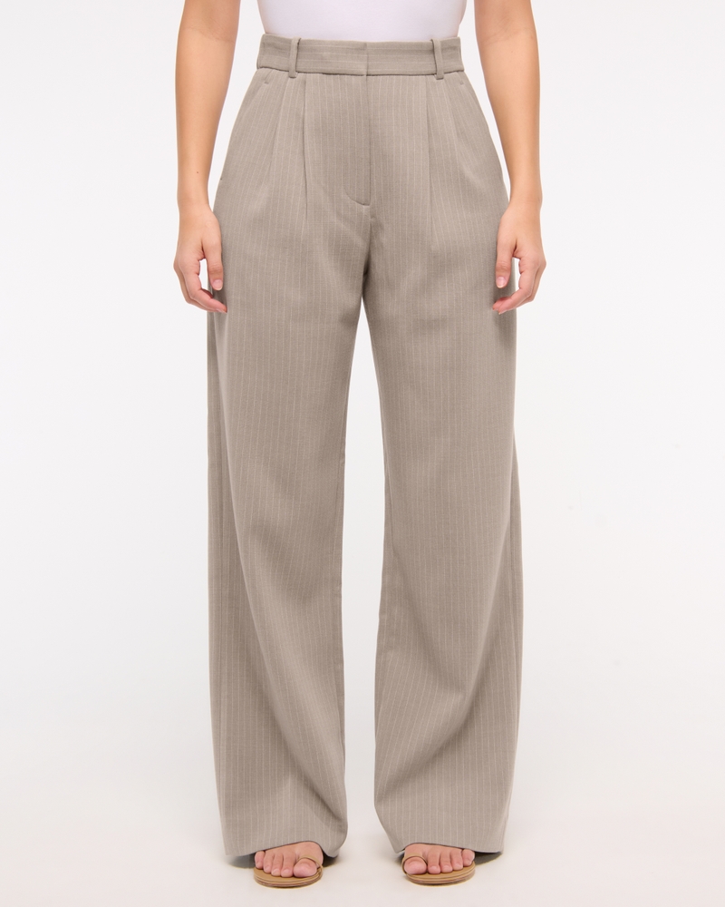 Curve Love A&F Sloane Tailored Wide Leg Pant