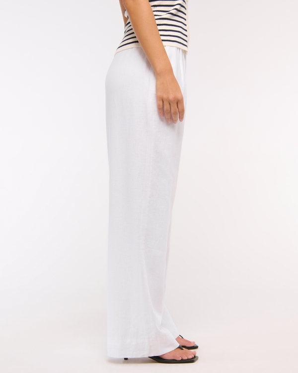 Curve Love A&F Sloane Low Rise Tailored Linen-Blend Pant