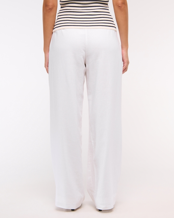 Curve Love A&F Sloane Low Rise Tailored Linen-Blend Pant