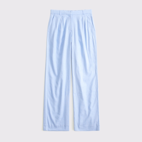 Женские брюки Abercrombie & Fitch Curve Love A&F Sloane Low Rise Tailored Linen-Blend Pant